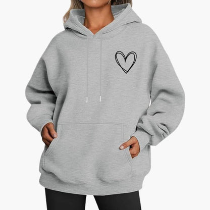 Damen Kapuzen Hoodie | Herz Druck