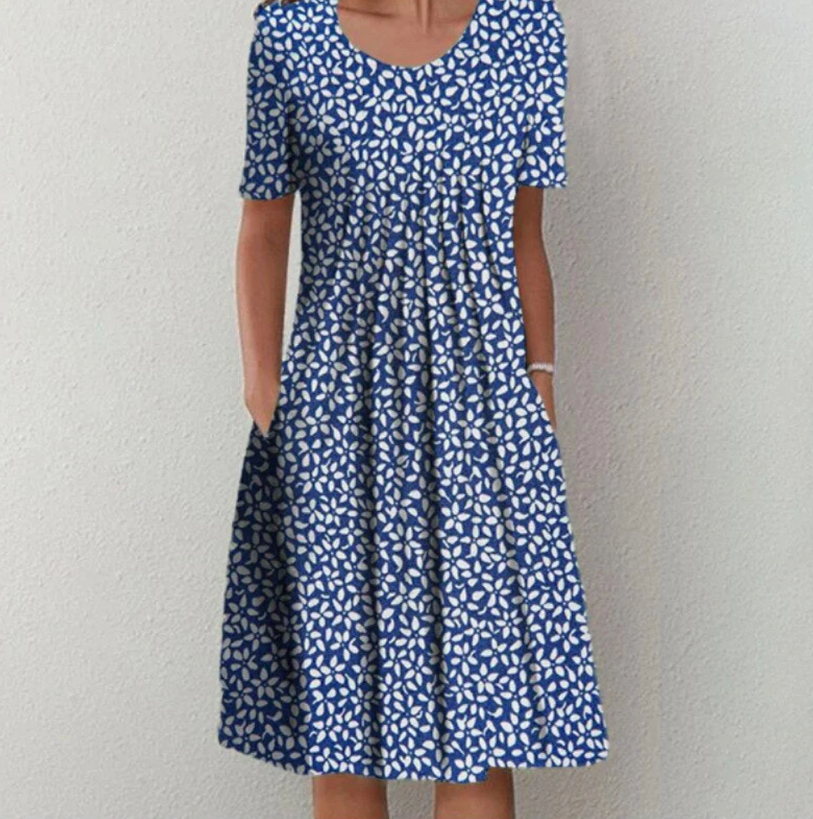 Weiches Damen Sommer Midikleid mit Muster