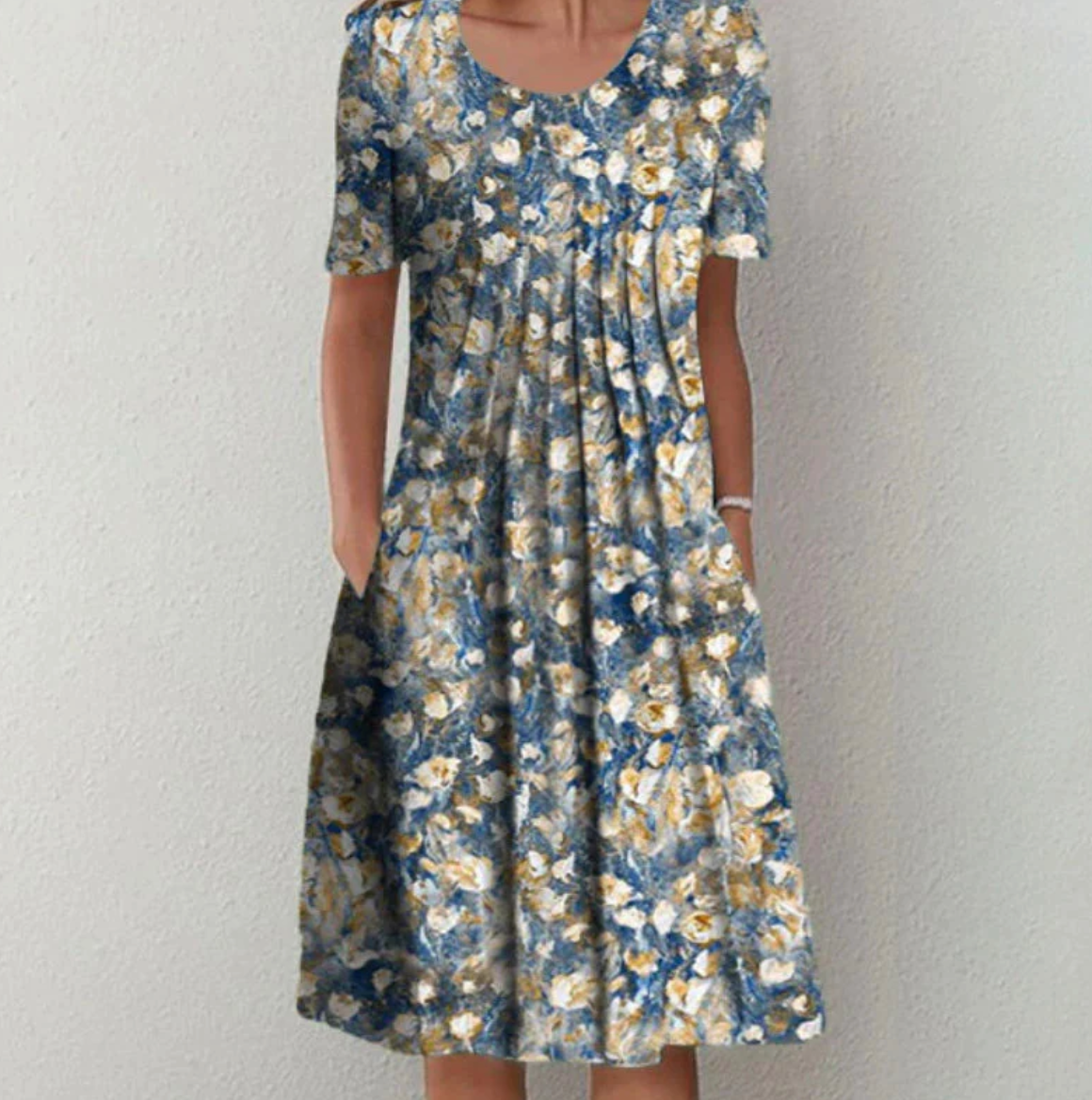 Weiches Damen Sommer Midikleid mit Muster