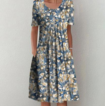 Weiches Damen Sommer Midikleid mit Muster