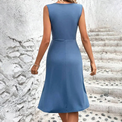 Ärmelloses Damen Sommerkleid mit Wickelausschnitt