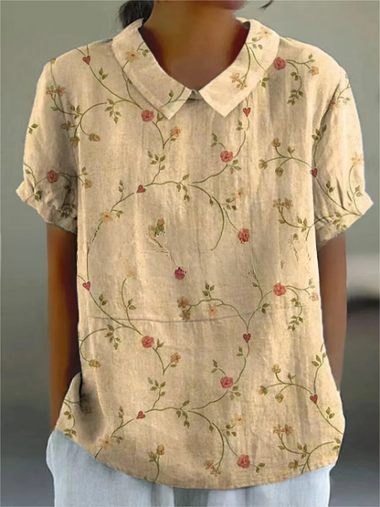 Lässige Damen Bluse mit Vintage Blumenmuster für den Sommer