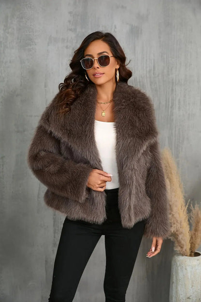 Damen Kurz Winterjacke | Faux Fur