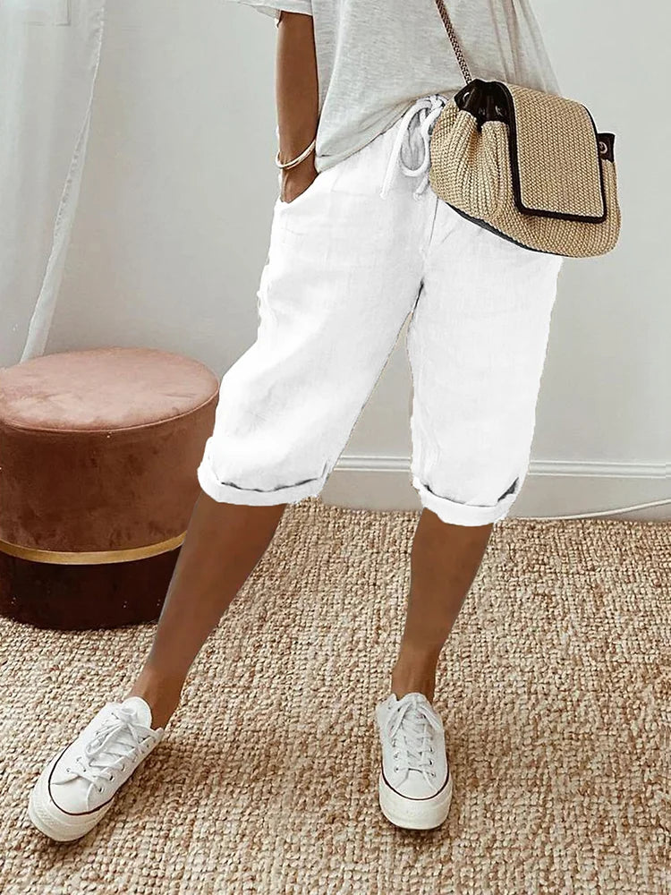Damen Sommer Shorts mit Kordelzug