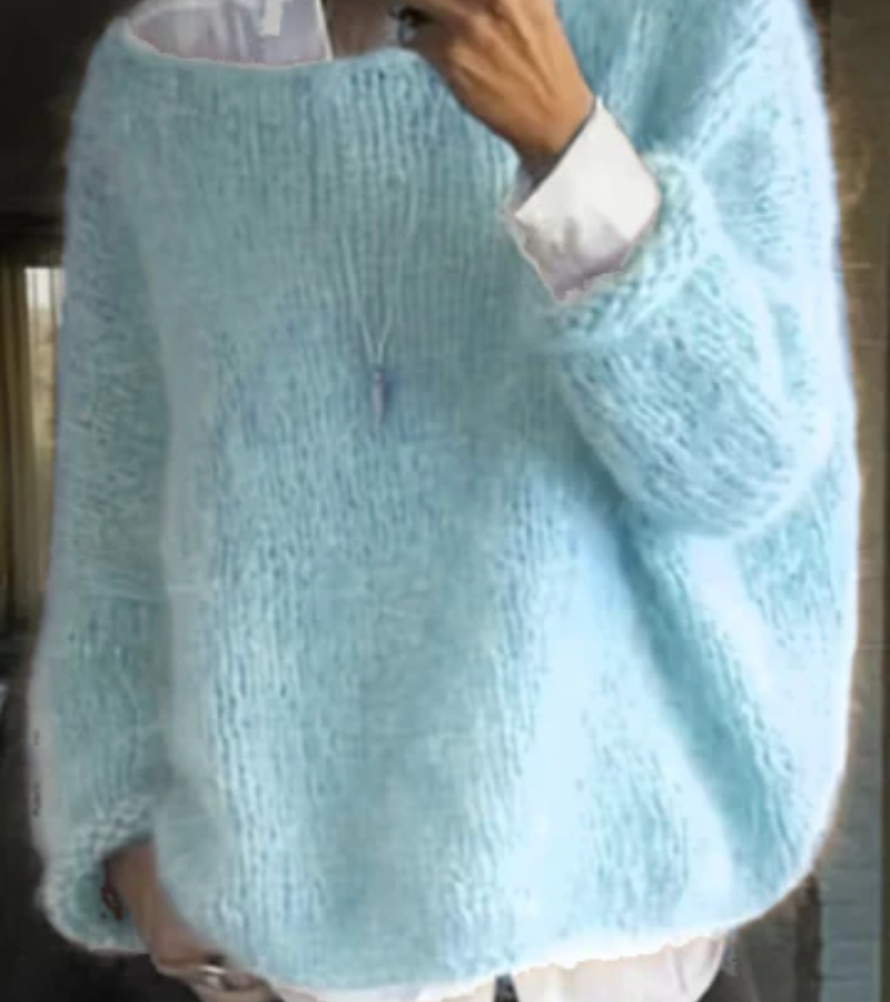 Damen Oversize Strick Pullover | Lang