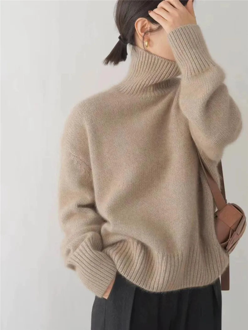 Damen Rollkragen Pullover | Lang