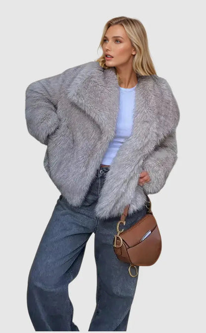 Damen Kurz Winterjacke | Faux Fur