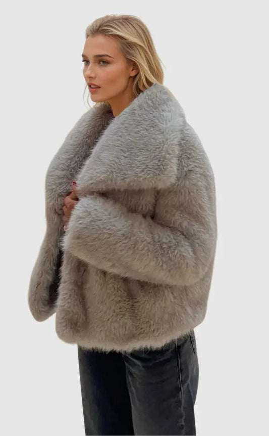 Damen Kurz Winterjacke | Faux Fur