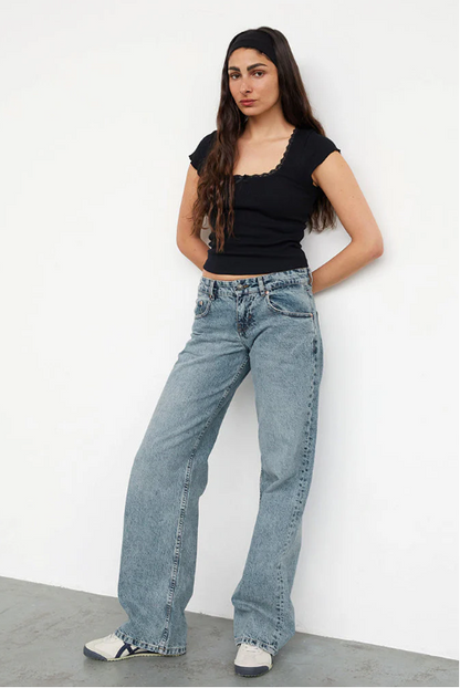 Damen Stretch Baggy Jeans | Lang