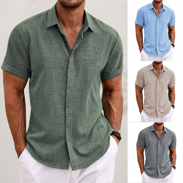 Herren Linen Hemd | Kurzarm