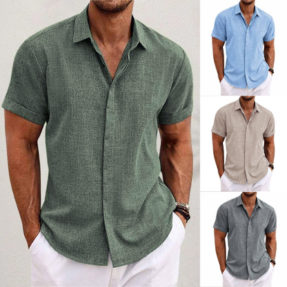 Herren Linen Hemd | Kurzarm