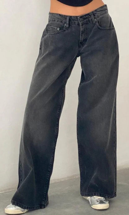 Damen Stretch Baggy Jeans | Lang