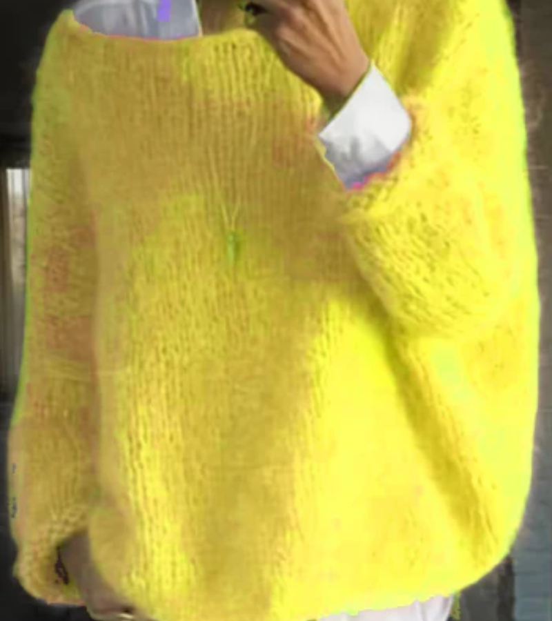 Damen Oversize Strick Pullover | Lang