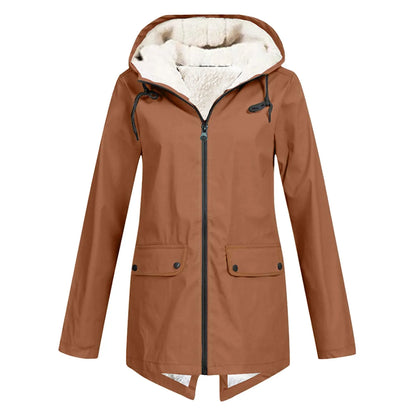 Damen Zip-Up Winterjacke | Mit Kapuze