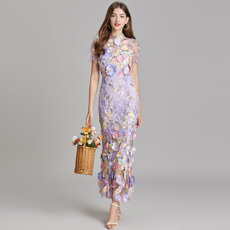Ärmelloses Besticktes Maxi Sommerkleid für Damen – Elegant