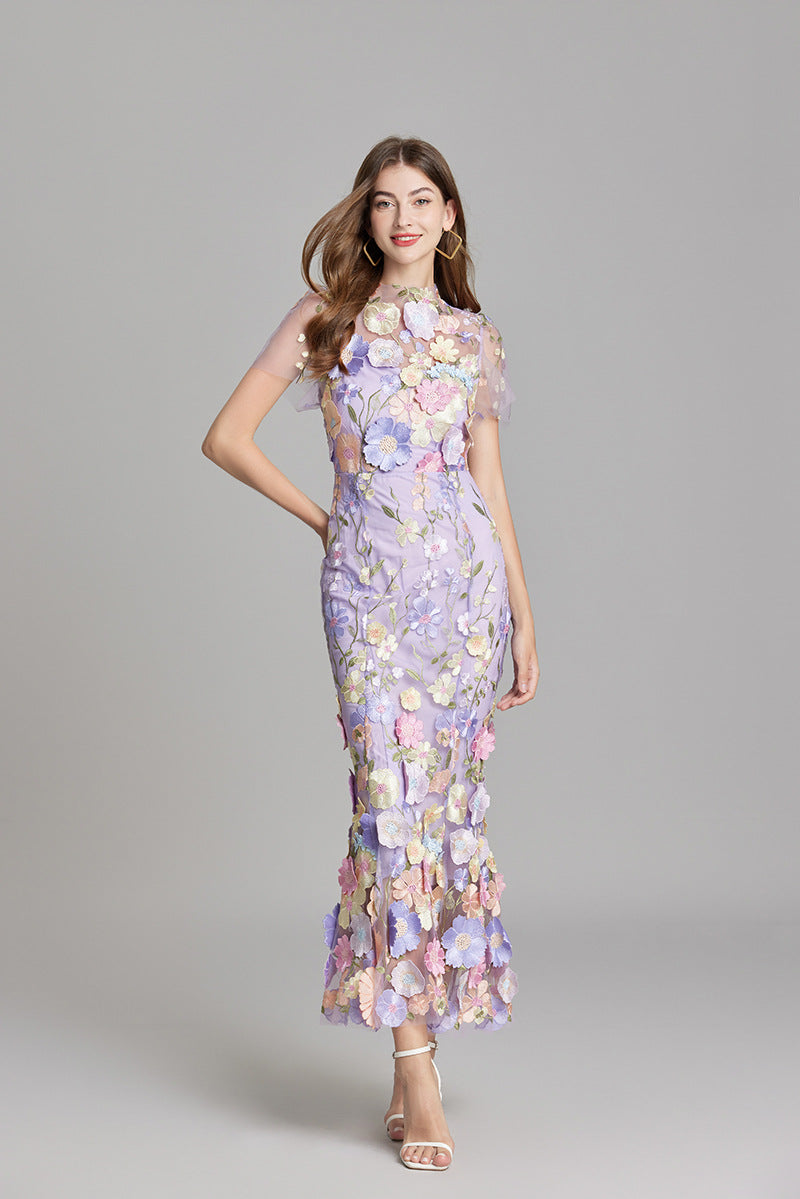 Ärmelloses Besticktes Maxi Sommerkleid für Damen – Elegant