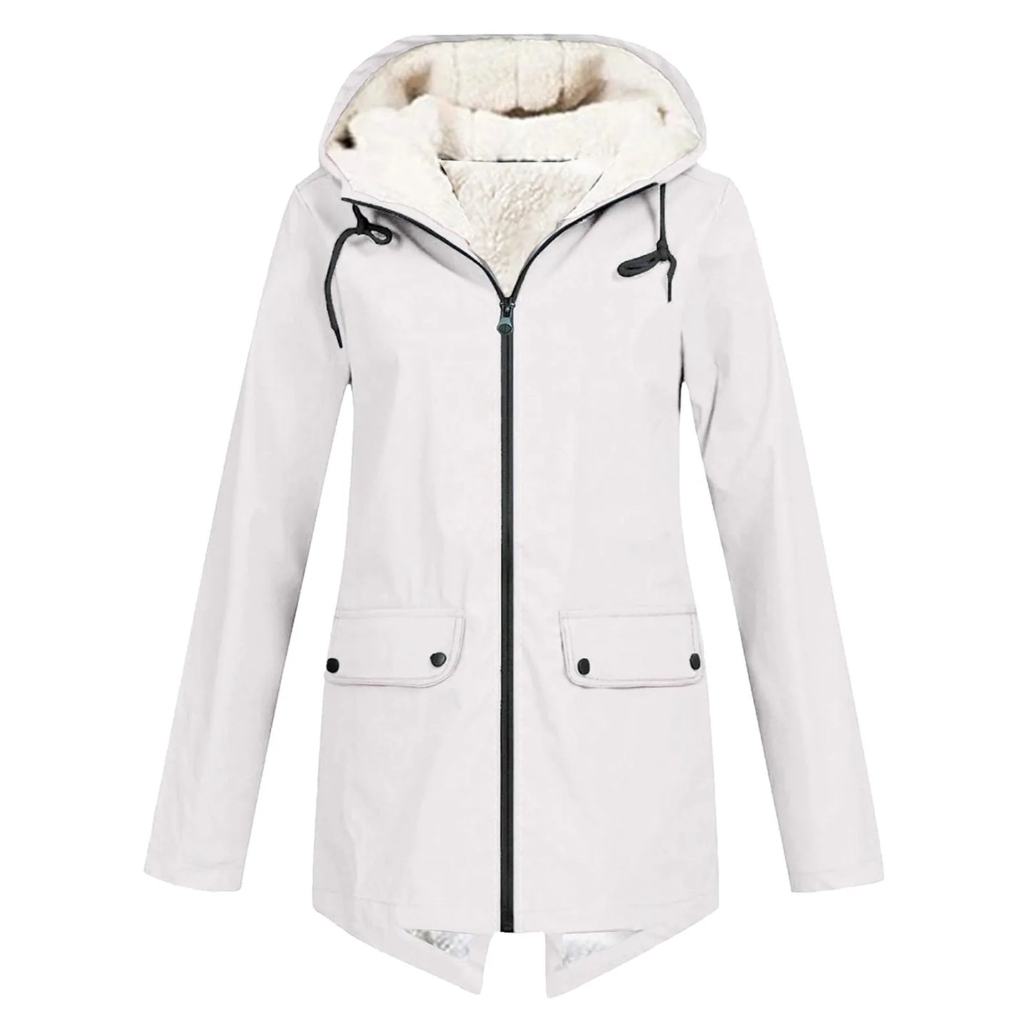 Damen Zip-Up Winterjacke | Mit Kapuze