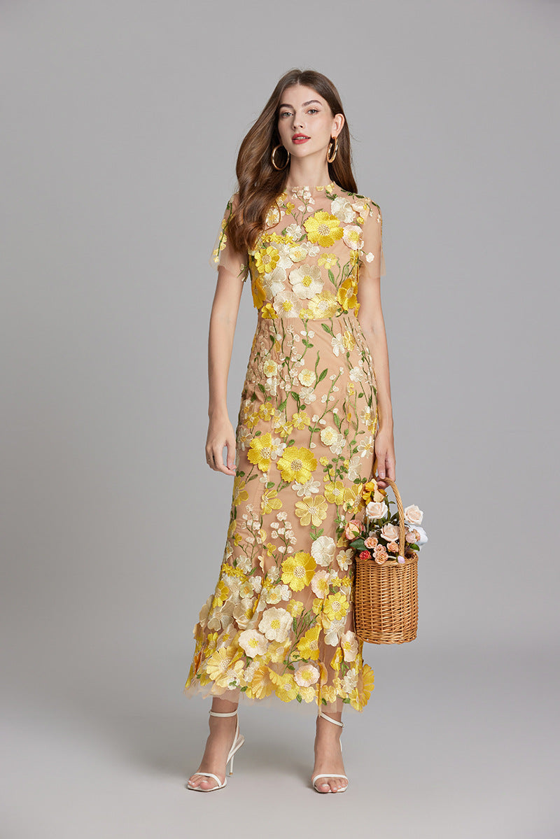 Ärmelloses Besticktes Maxi Sommerkleid für Damen – Elegant