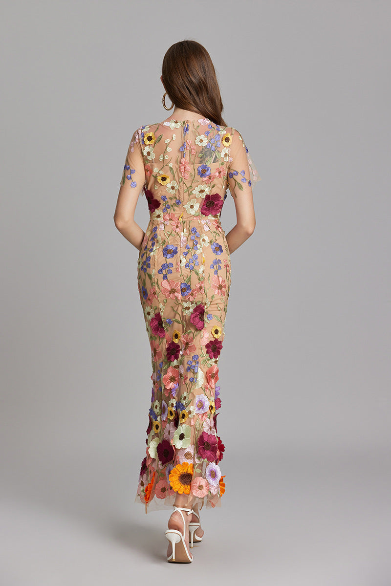 Ärmelloses Besticktes Maxi Sommerkleid für Damen – Elegant