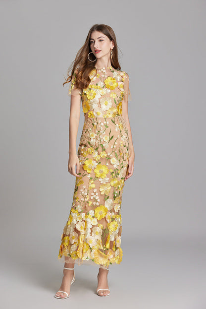 Ärmelloses Besticktes Maxi Sommerkleid für Damen – Elegant