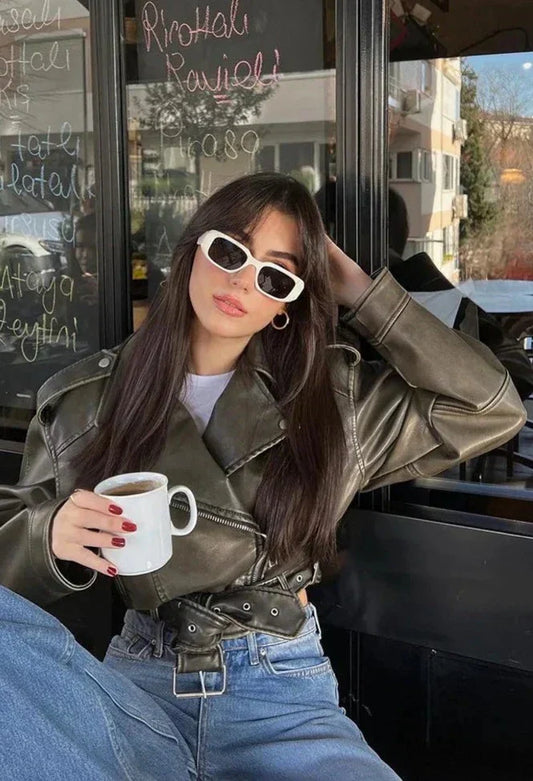 Damen Biker Winterjacke | Kurz