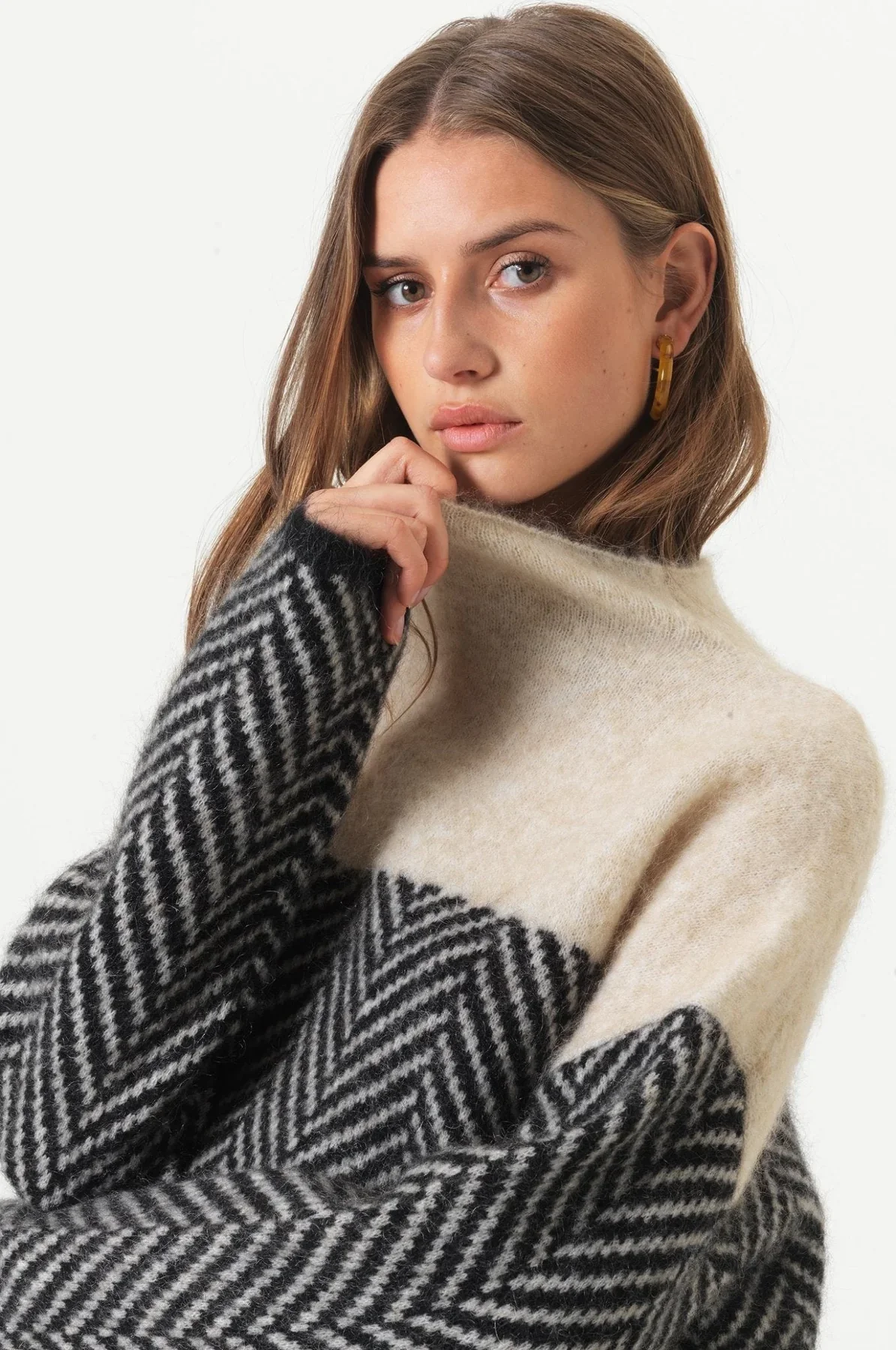 Damen Oversize Rollkragenpullover | Warm