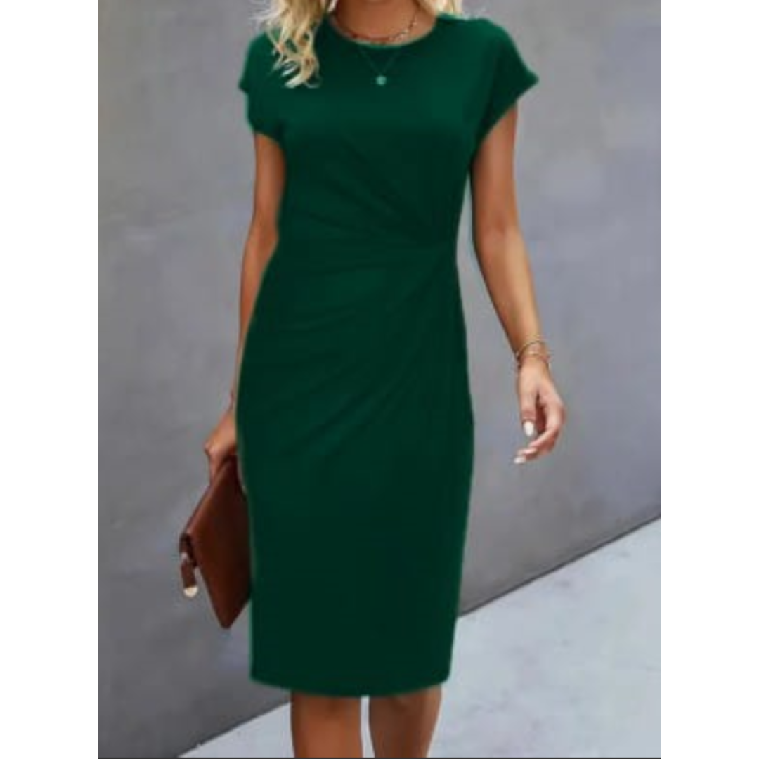 Damen Midi Kleid mit kurzen Ärmeln für formelle Anlässe