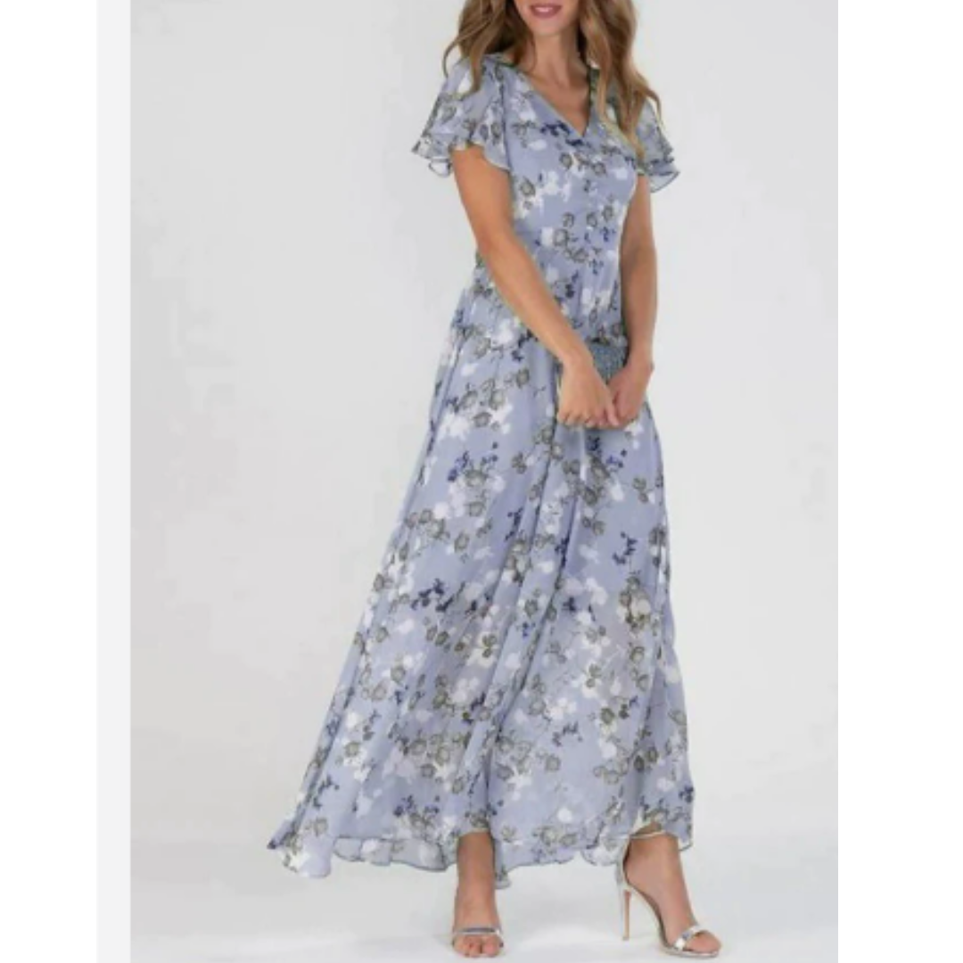 Damen Maxi Sommerkleid mit Blumenmuster – Formell