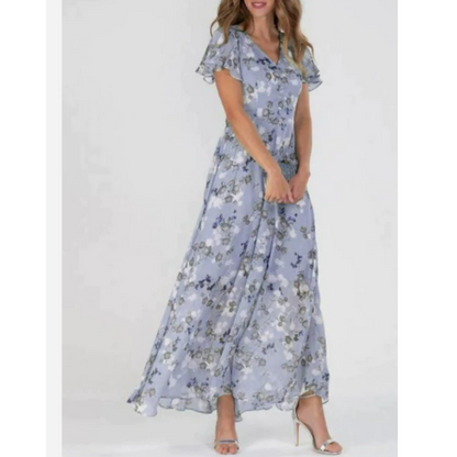 Damen Maxi Sommerkleid mit Blumenmuster – Formell