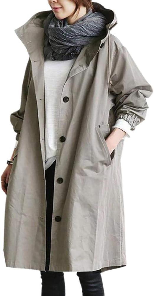 Damen Modischer Trenchcoat | Lang