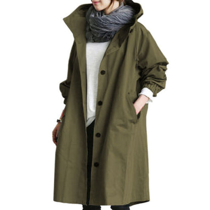 Damen Modischer Trenchcoat | Lang