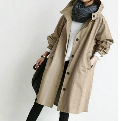 Damen Modischer Trenchcoat | Lang