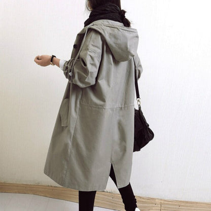 Damen Modischer Trenchcoat | Lang