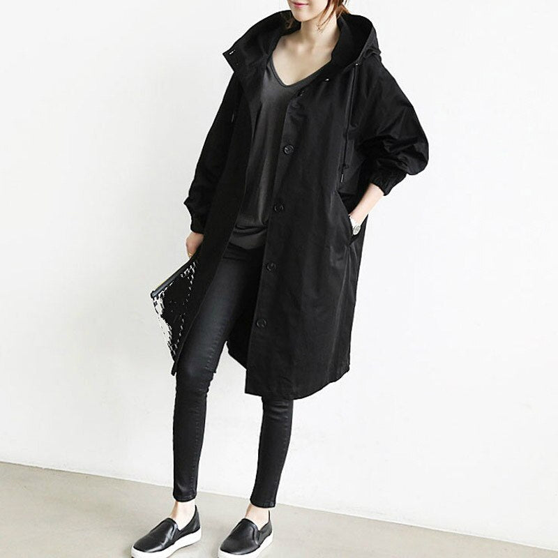 Damen Modischer Trenchcoat | Lang