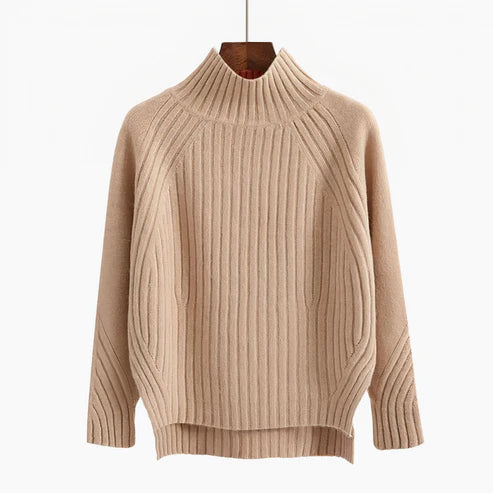 Damen Lang Strick Rollkragenpullover | Warm