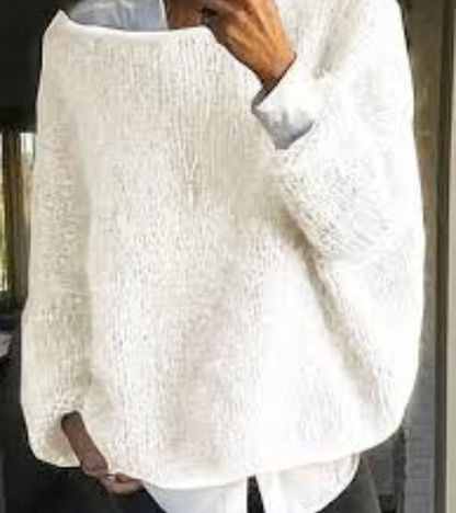 Damen Oversize Strick Pullover | Lang