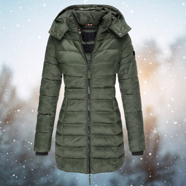Damen Kapuzen Lange Winterjacke | Warm