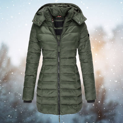 Damen Kapuzen Lange Winterjacke | Warm