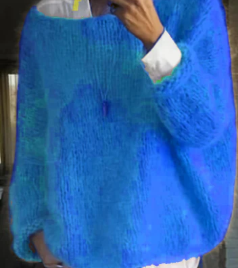 Damen Oversize Strick Pullover | Lang