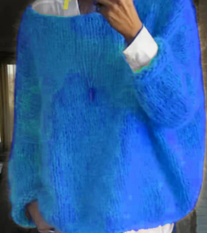 Damen Oversize Strick Pullover | Lang