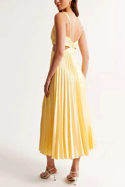 Elegantes Damen Plissee Midikleid für Abendanlässe