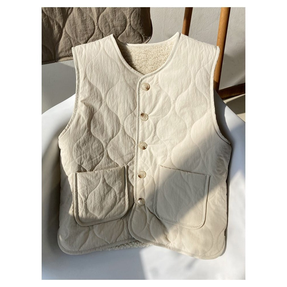 Wendbare Gesteppt Jacke mit Fleecefutter für Damen – Oria