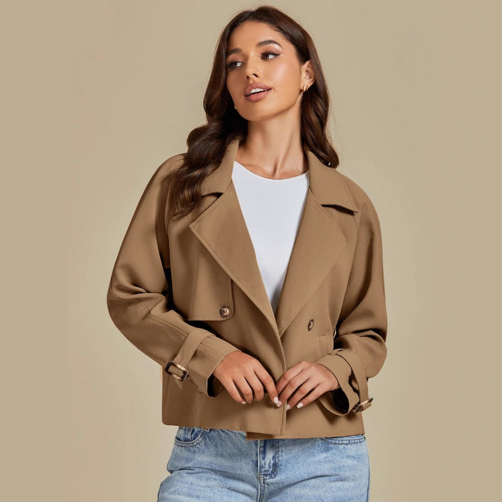 Damen Kurzjacke mit Doppelreiher Mantel – Giovanna