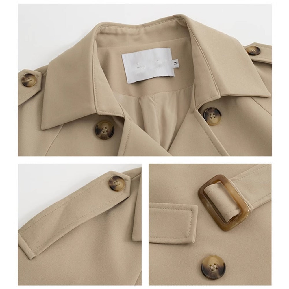 Langer Doppelreihiger Trenchcoat für Damen - Clotilde