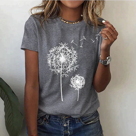 Weiches Damen Sommer T-Shirt mit Rundhalsausschnitt und kurzen Ärmeln