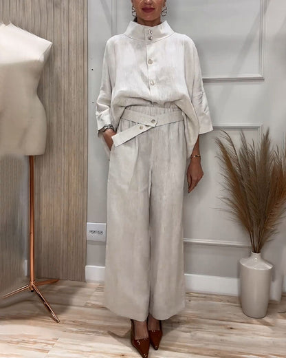 Elegantes Zweiteiler-Set in Creme – Julia