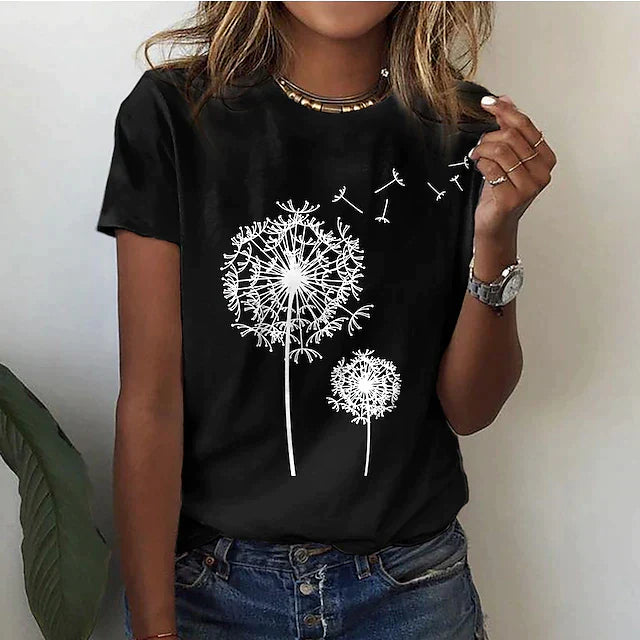Weiches Damen Sommer T-Shirt mit Rundhalsausschnitt und kurzen Ärmeln