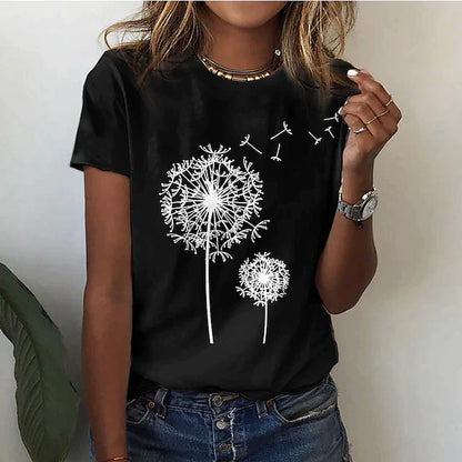 Weiches Damen Sommer T-Shirt mit Rundhalsausschnitt und kurzen Ärmeln