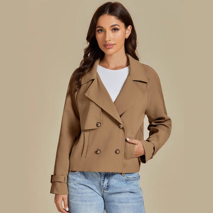 Damen Kurzjacke mit Doppelreiher Mantel – Giovanna