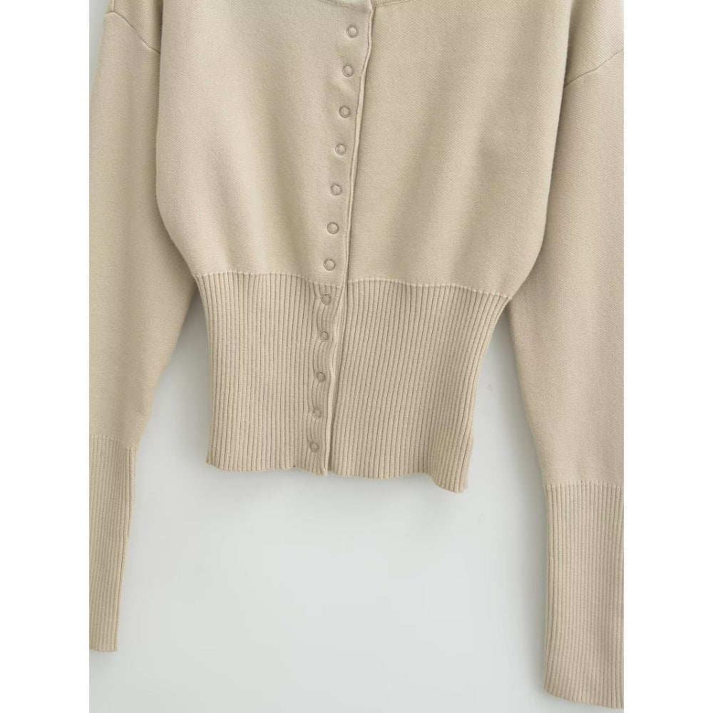 Strickjacke mit Knopfleiste und langen Ärmeln für Damen - Claudia